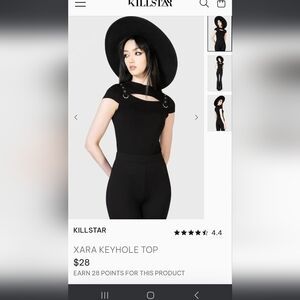 Killstar black keyhole top size medium new with tags